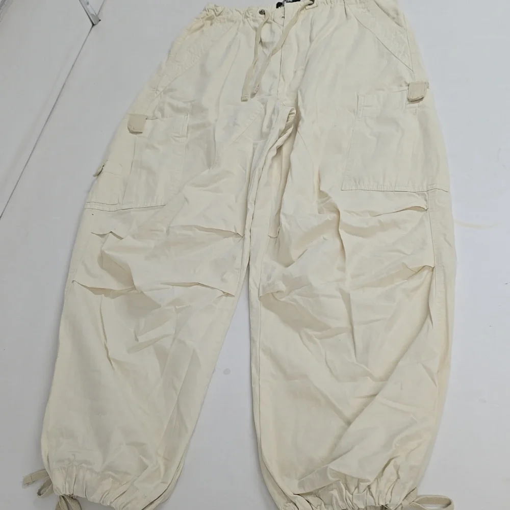 Jaded London Pants Mens S Beige Baggy Utility Cargo Parachute Paratrooper - Picture 4 of 11